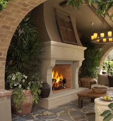 FMI Portofino Masonry Outdoor Stainless Wood Fireplaces