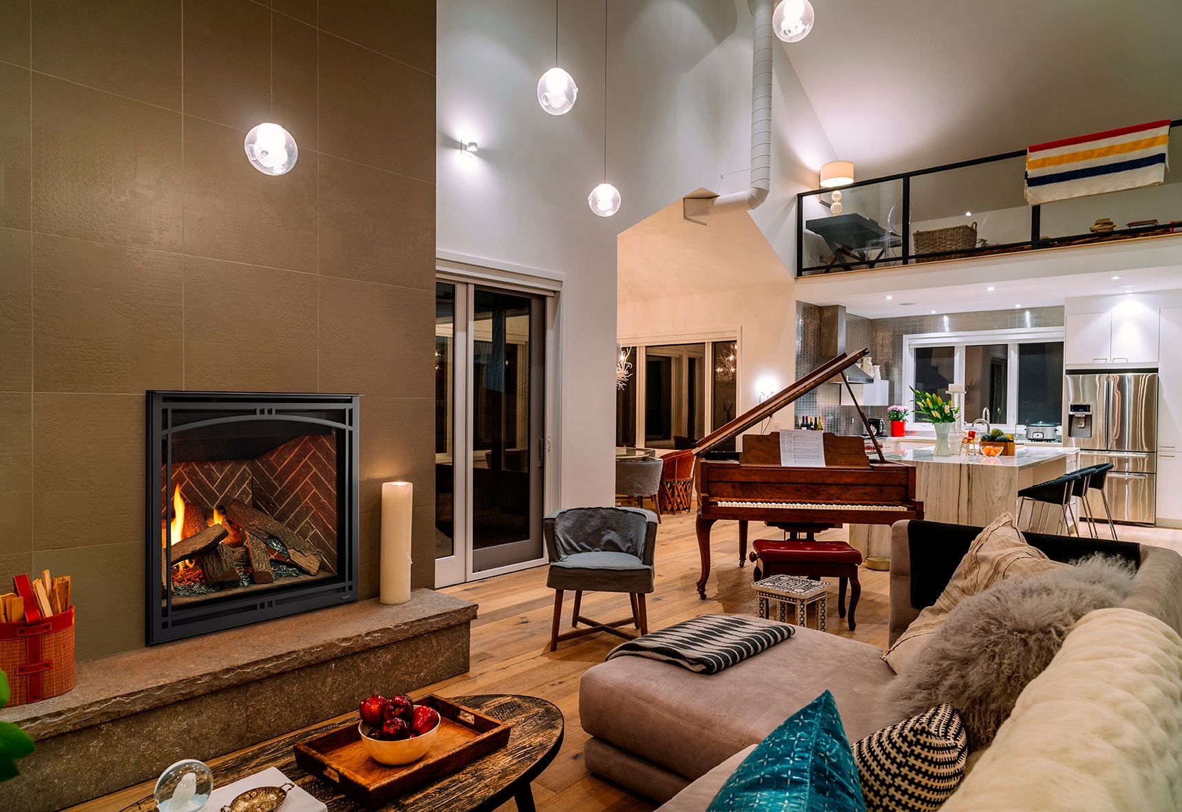 メリーページ Majestic See Through 36 Inch Direct Vent Multi-Sided Gas Fireplace