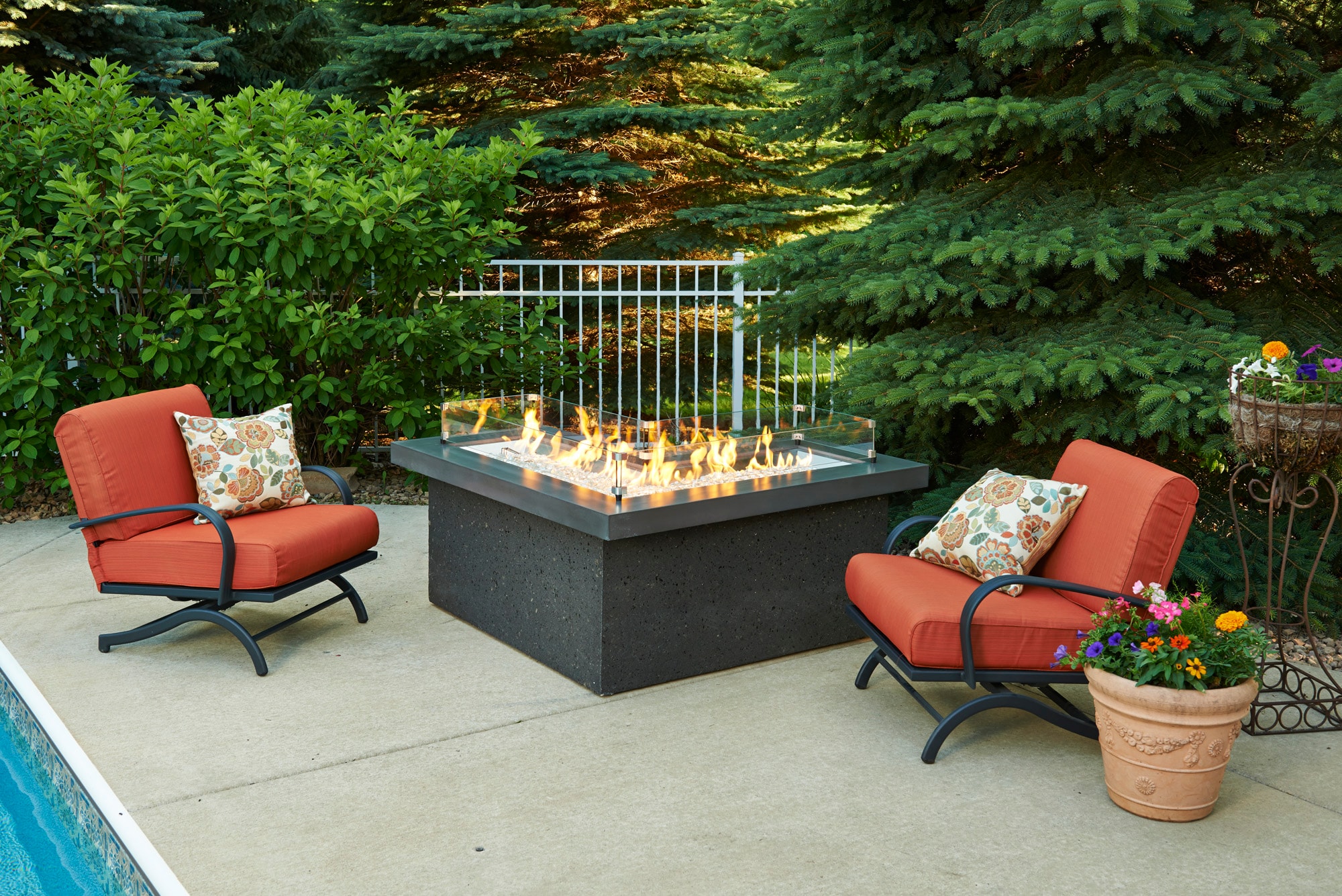 Height Fire Pit Tables With L Shape Burner Pt 1242 Mm