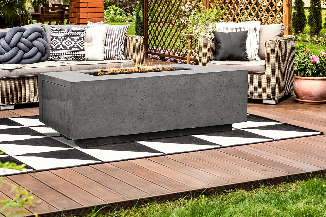 Prism Hardscapes Portos Series Fire Pits with Propane Tank Storage