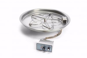 HPC Round Fire Pit Insert – Push Button Ignition with Flame Sensor