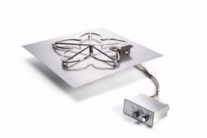 HPC Square Fire Pit Insert – Push Button Ignition with Flame Sensor